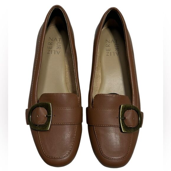 Naturalizer Kayden Moc Vegan Leather Loafer Faux Leather Flats Buckle Slip on - Picture 2 of 13